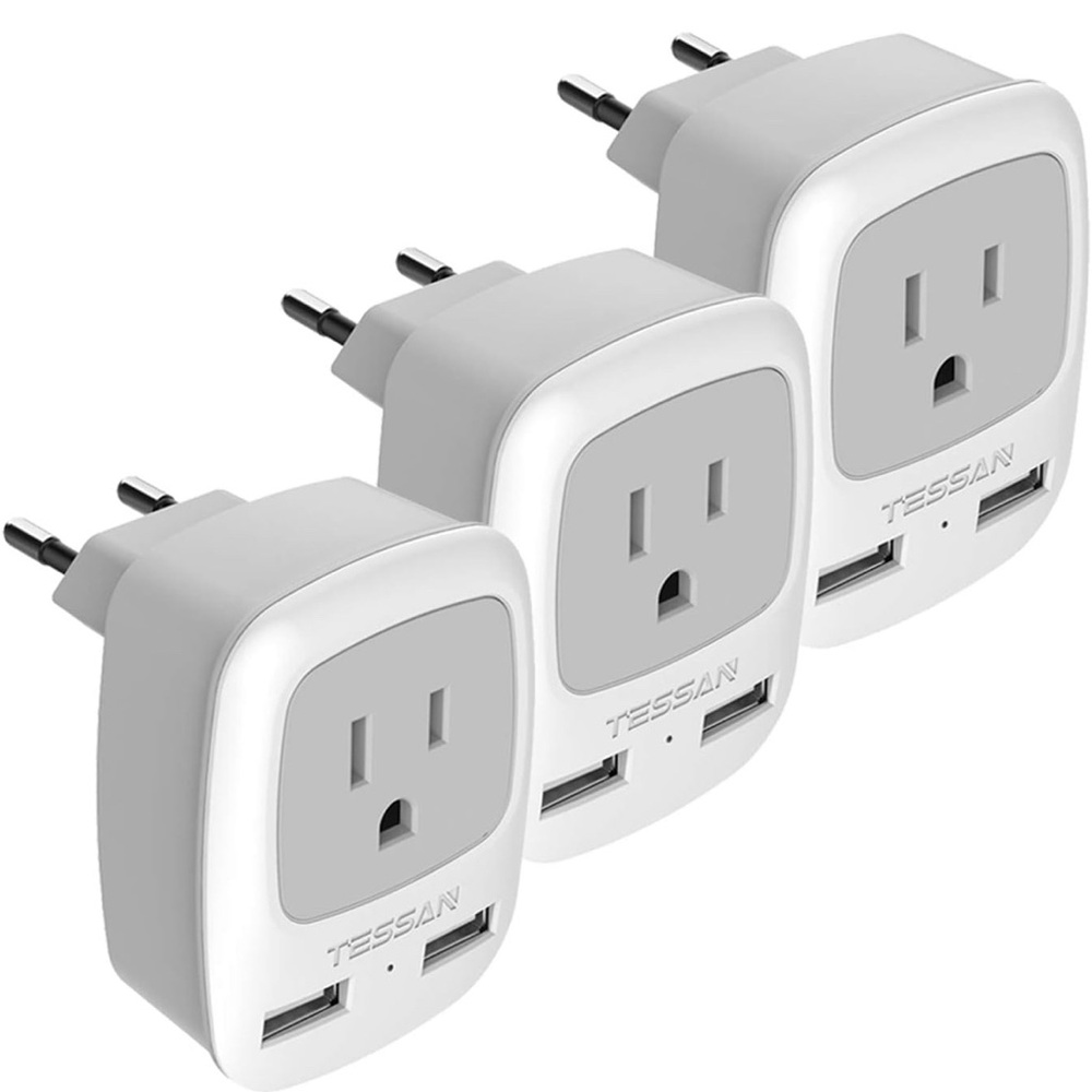European Travel Plug Adapter 3 Pack